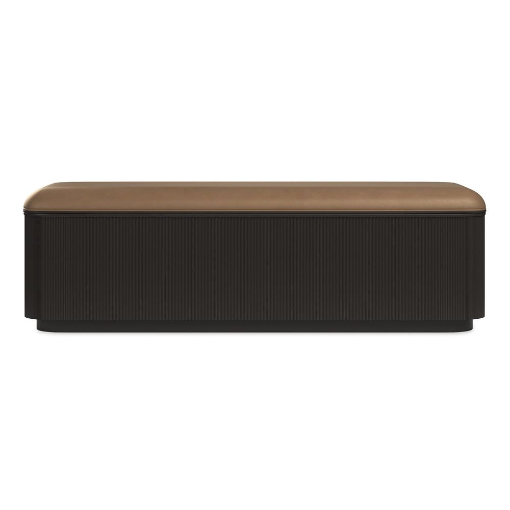 Adoration Fluted Storage Bench with Leather Seat