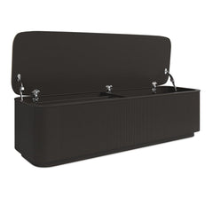 Adoration Fluted Storage Bench with Leather Seat