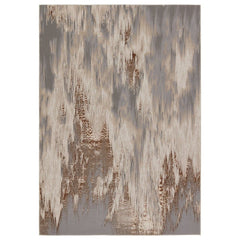 Achilles Abstract Taupe/ Gray Runner Rug (3'3"X12')