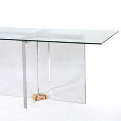Acrylic X Pedestal Dining Table Base