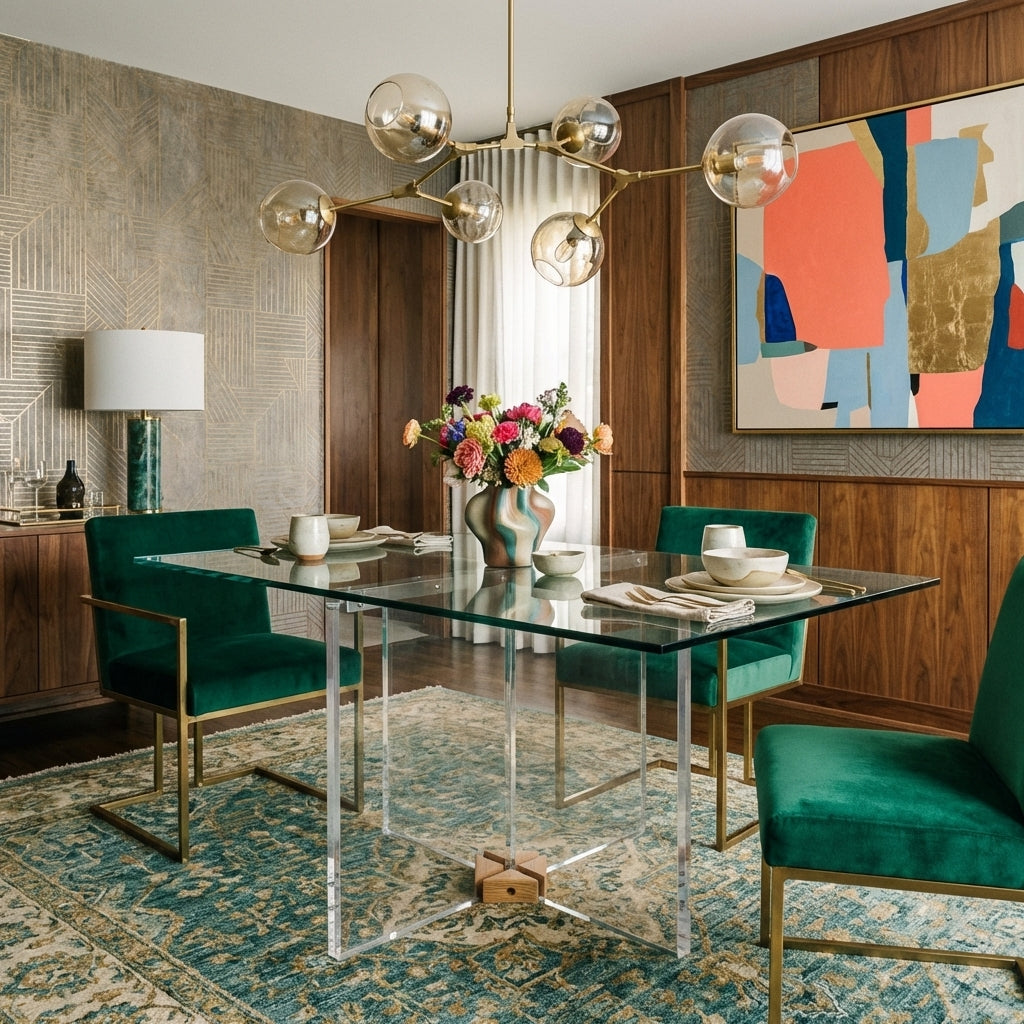 Acrylic X Pedestal Dining Table Base