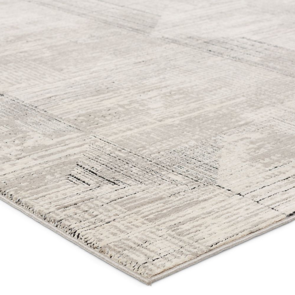 Aether Geometric Gray/ Cream Runner Rug (2'8"X8')