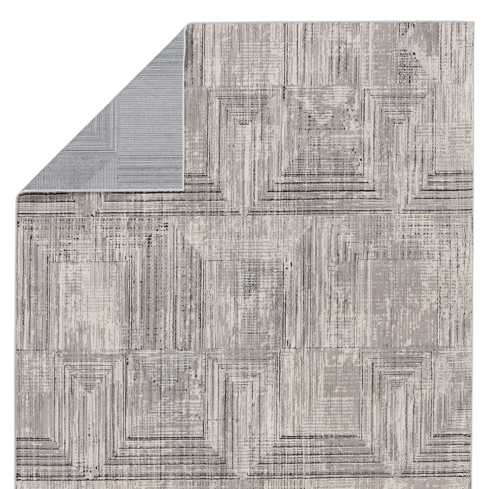 Aether Geometric Gray/ Cream Runner Rug (2'8"X8')