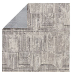 Aether Geometric Gray/ Cream Runner Rug (2'8"X8')