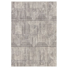 Aether Geometric Gray/ Cream Runner Rug (2'8"X8')