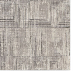Aether Geometric Gray/ Cream Runner Rug (2'8"X8')