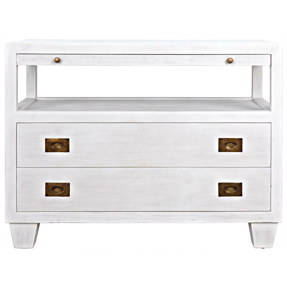 2-Drawer Side Table with Sliding Tray