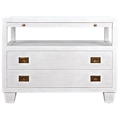 2-Drawer Side Table with Sliding Tray