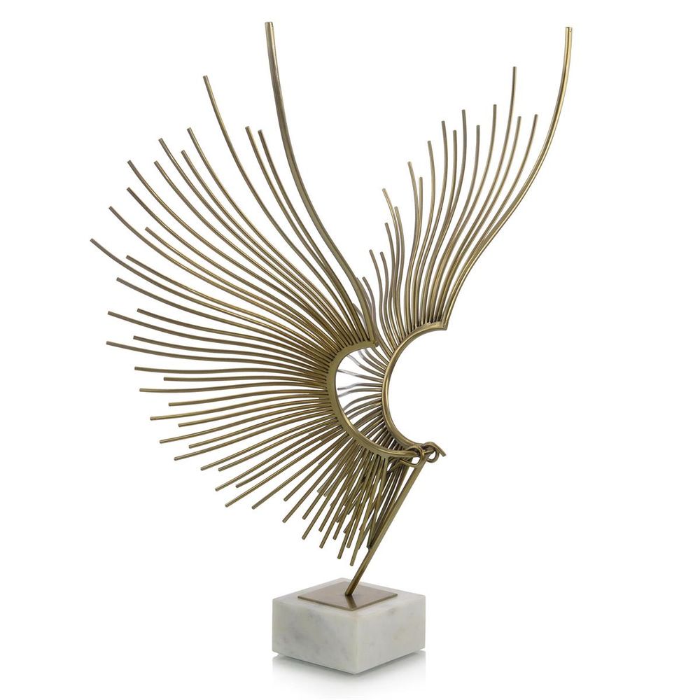 Abstract Bird Sculpture - Silver,White