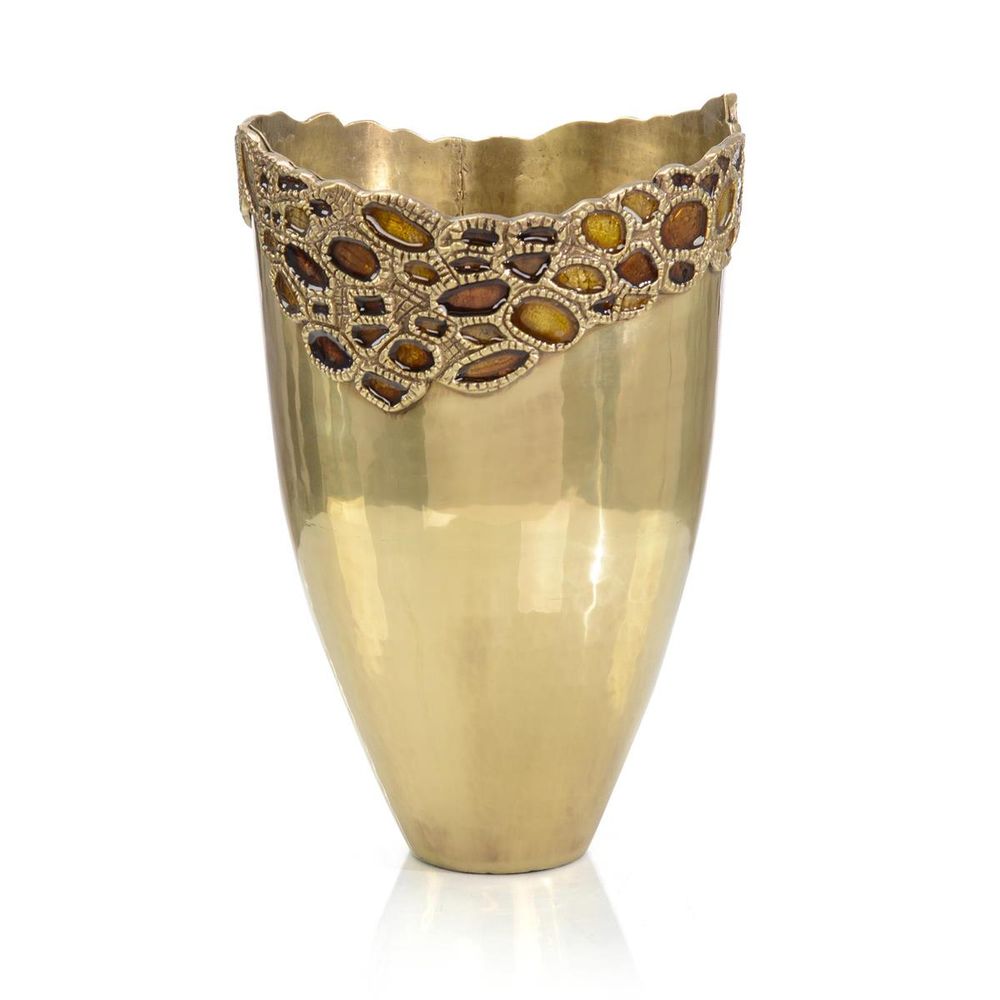Adorned Brass Vase