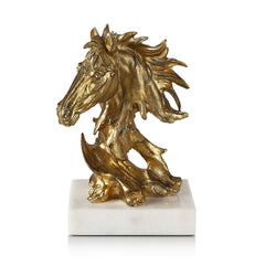 Abstract Horse Sculpture on Marble
