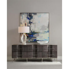 Abstract Alabaster Table Lamp - Silver,White