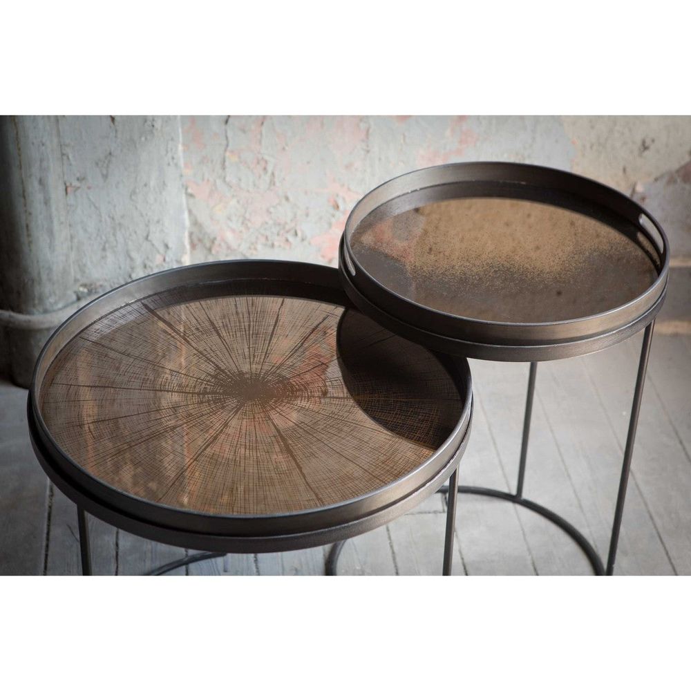 Aged Mirror Tray - Black