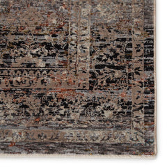 Aetheria Oriental Gray/ Black Runner Rug (2'5"X10')