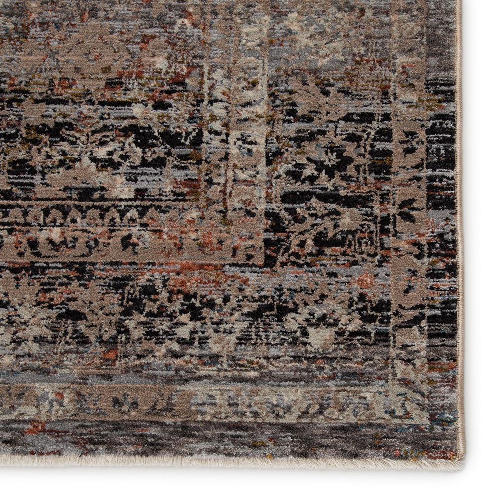 Aetheria Oriental Gray/ Black Runner Rug (3'X8')