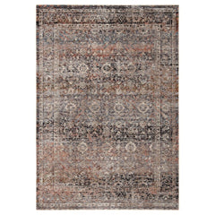 Aetheria Oriental Gray/ Black Runner Rug (2'5"X10')