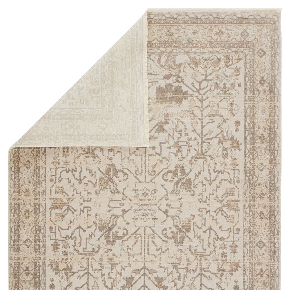 Aeneas Oriental Cream/ Light Gray Runner Rug (2'6"X12')