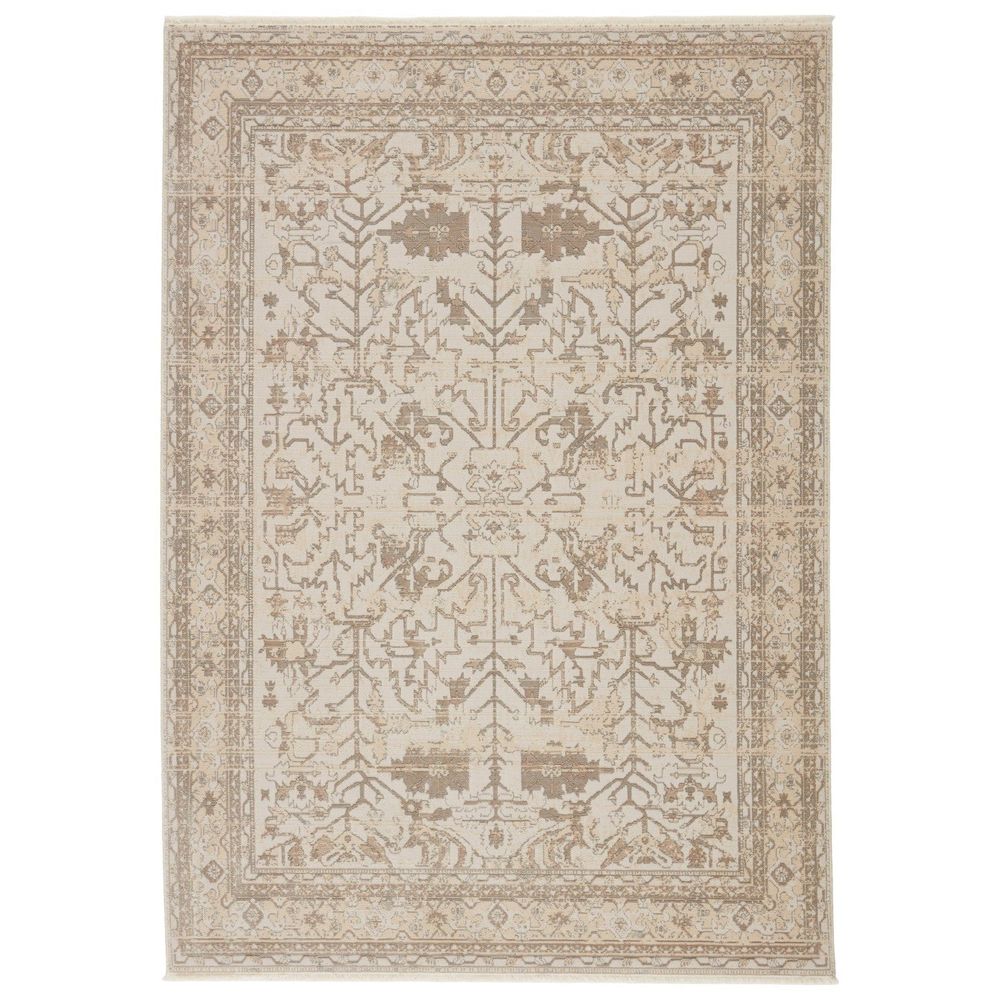 Aeneas Oriental Cream/ Light Gray Runner Rug (2'6"X12')
