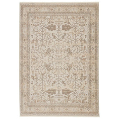 Aeneas Oriental Cream/ Light Gray Runner Rug (2'6"X12')