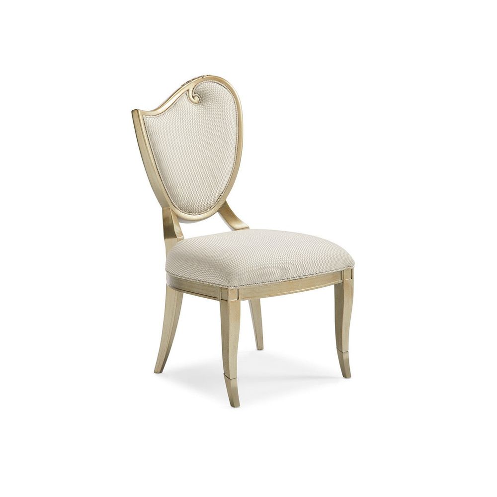 Accent Left Side Chair - Gold, Off White