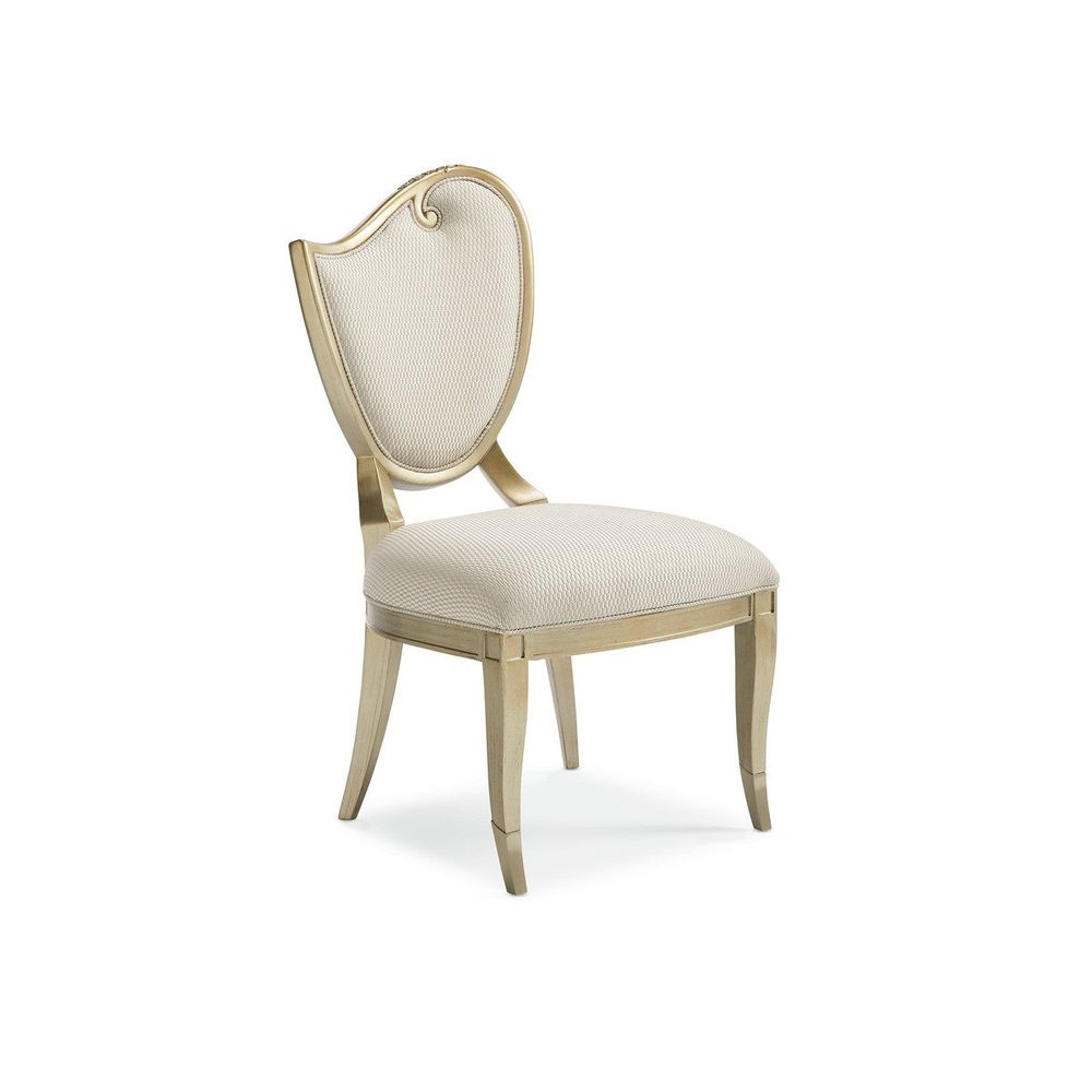 Accent Left Side Chair - Gold, Off White