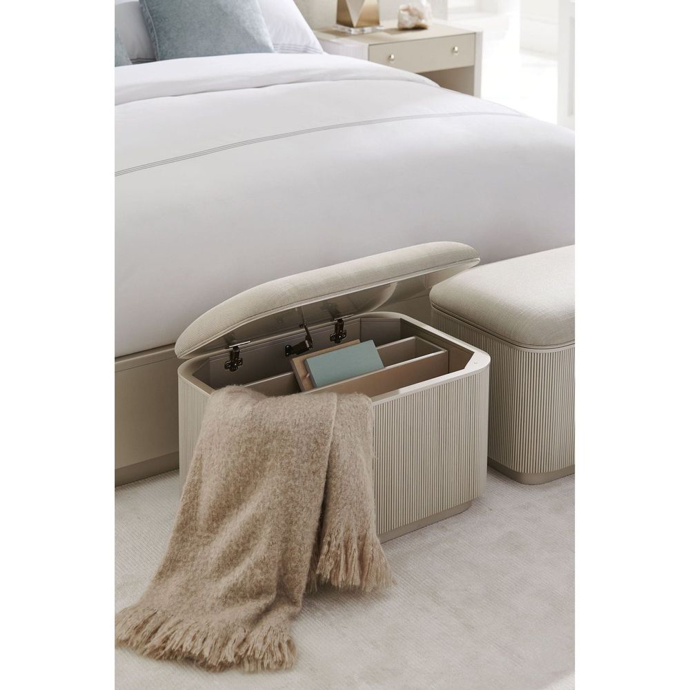 Adoration Storage Bench - White, Beige