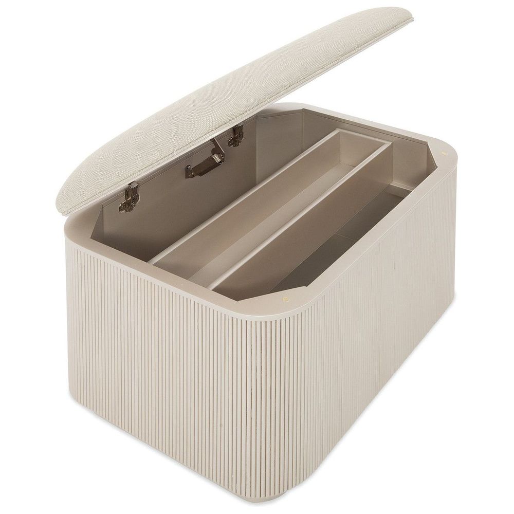Adoration Storage Bench - White, Beige
