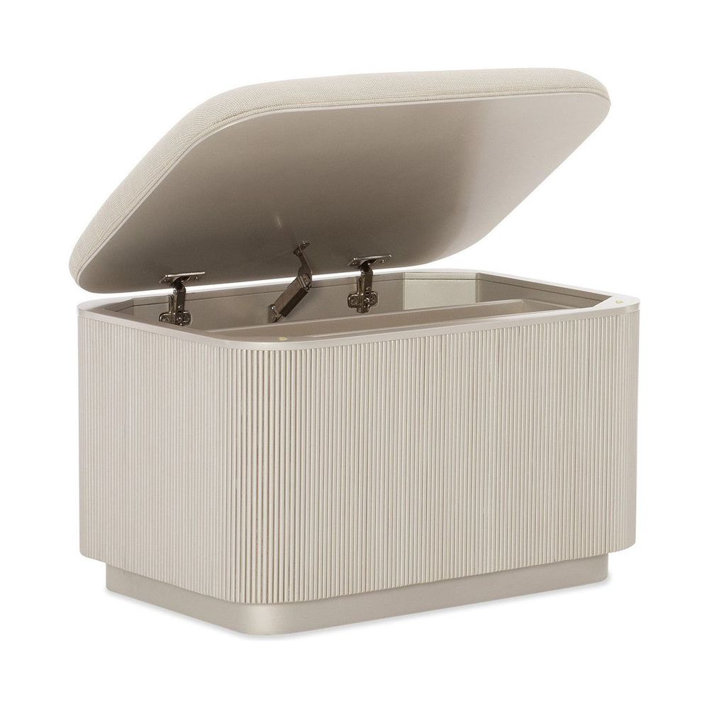 Adoration Storage Bench - White, Beige