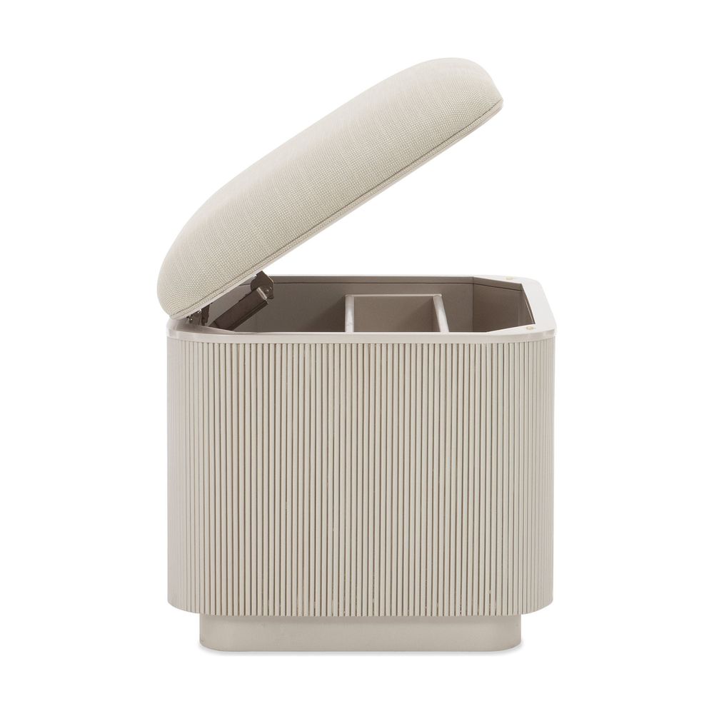 Adoration Storage Bench - White, Beige