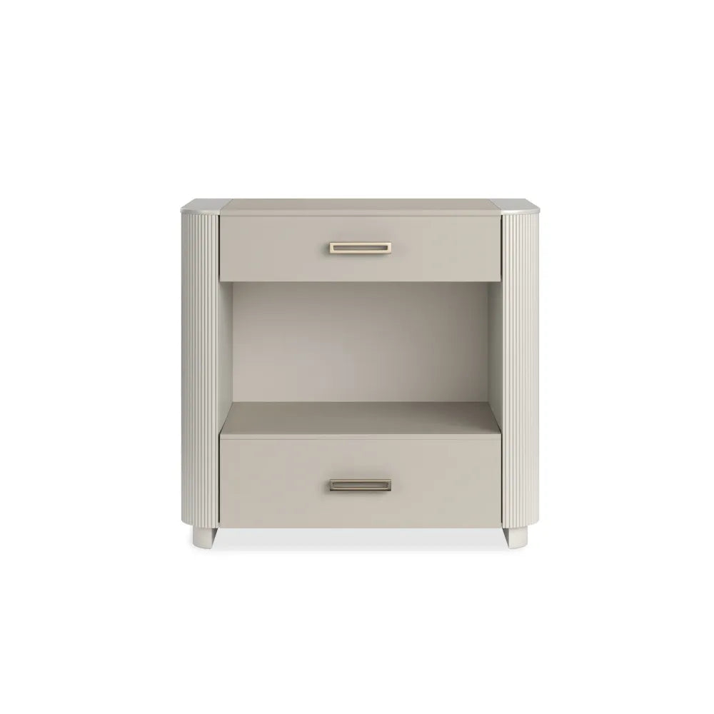 Adore 30 Nightstand with Shelf - Matte Pearl