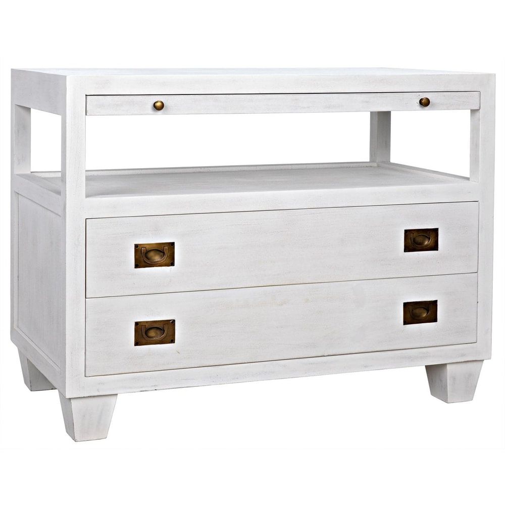 2-Drawer Side Table with Sliding Tray