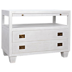 2-Drawer Side Table with Sliding Tray