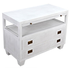 2-Drawer Side Table with Sliding Tray