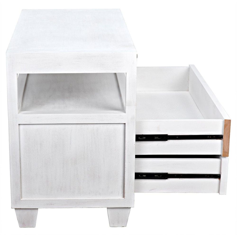 2-Drawer Side Table with Sliding Tray