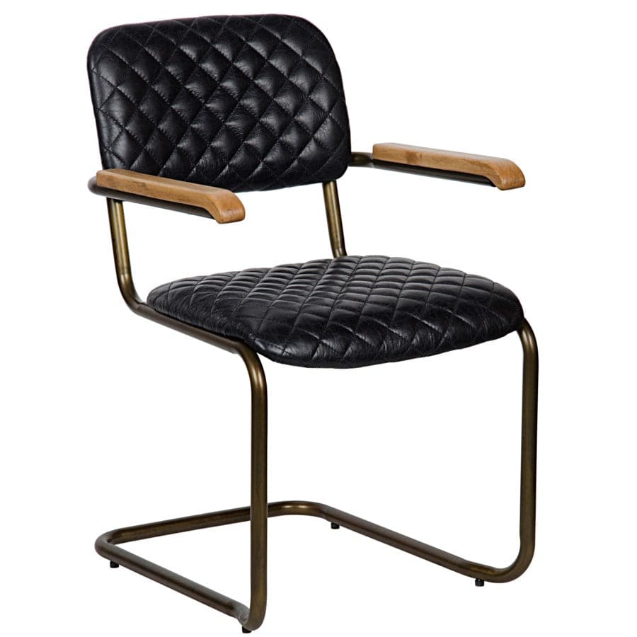0045 Quilted Leather Cantilever Arm Chair