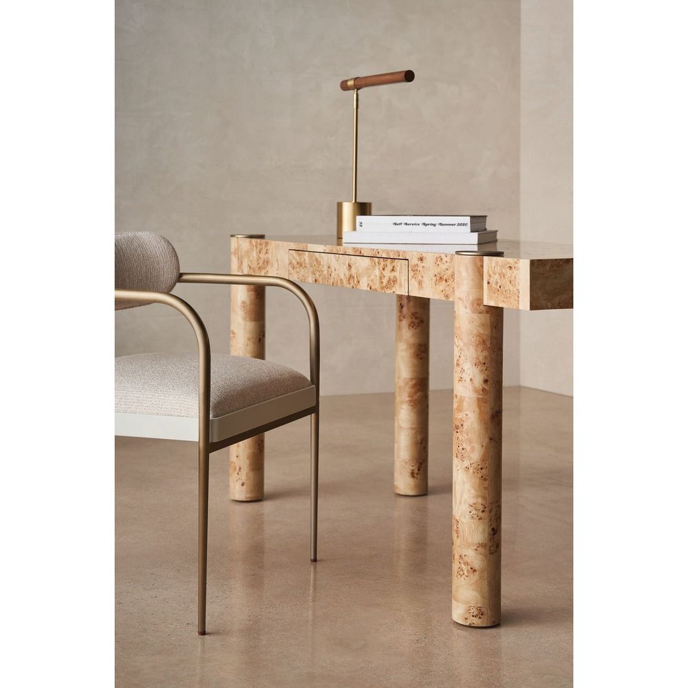 Accent Dining Chair - Bronze, White
