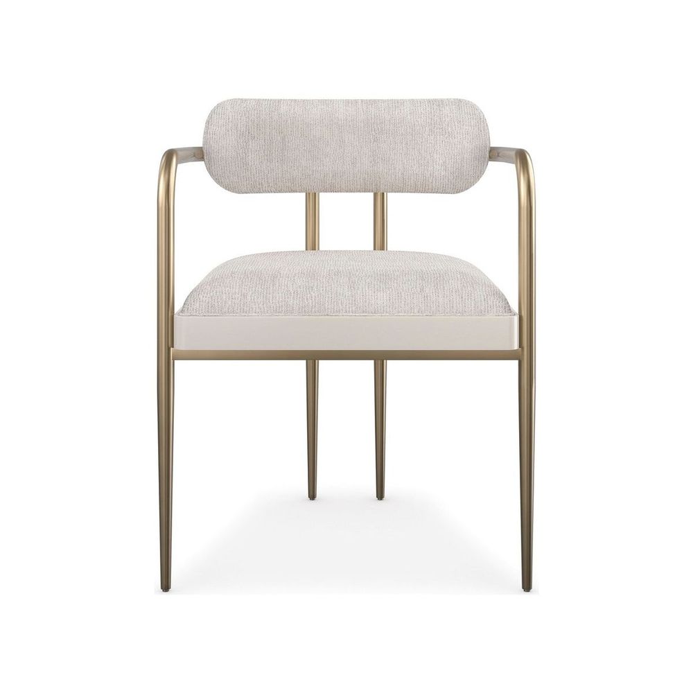Accent Dining Chair - Bronze, White