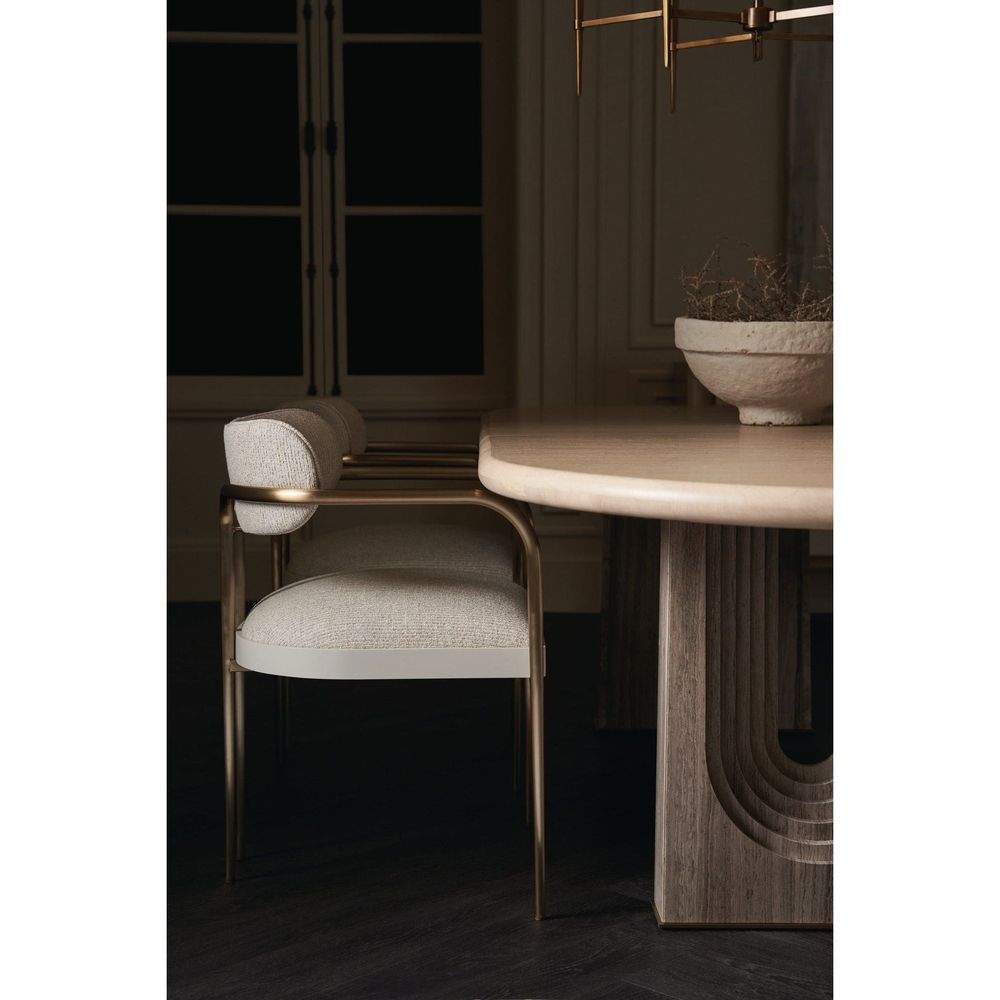 Accent Dining Chair - Bronze, White