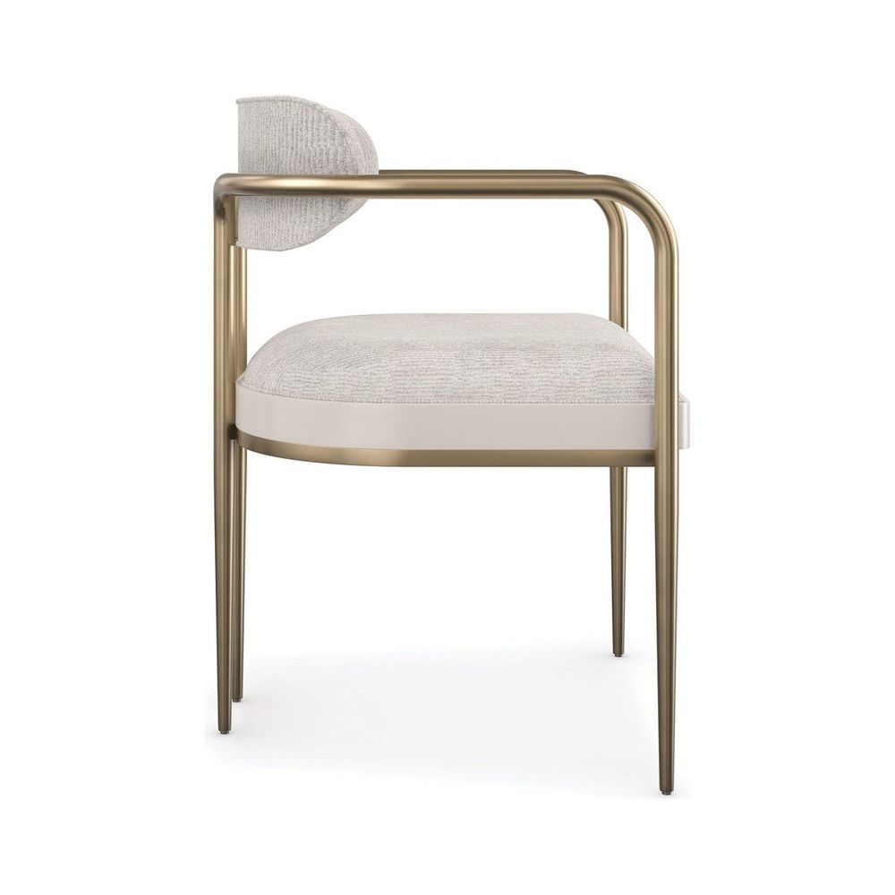 Accent Dining Chair - Bronze, White