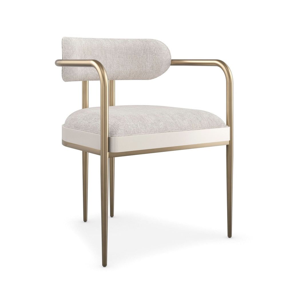 Accent Dining Chair - Bronze, White